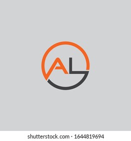 Anfangsbuchstaben al, la, l in einem zusammenhängenden Linienkreislogo, monogramm.
