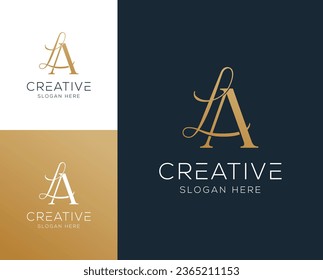 Initial letter AL, LA logo design vector illustration