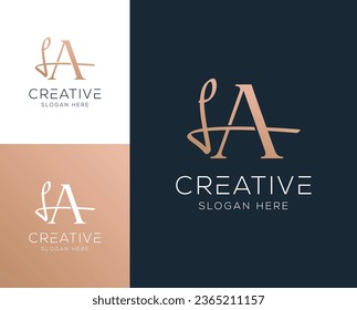 Ursprünglicher Buchstabe AL, LA Logo-Design, Vektorgrafik