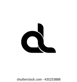 Initial Letter AL Linked Circle Lowercase Logo Icon Design Template Element