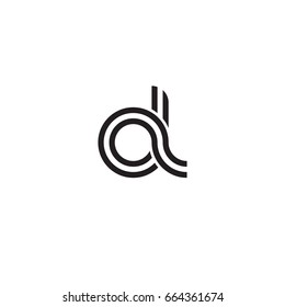 Initial letter al, linked outline rounded lowercase, monogram black