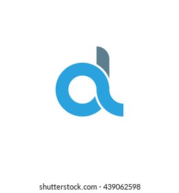 initial letter al linked round lowercase logo blue