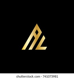 Initial Letter AL Linked Triangle Design Logo