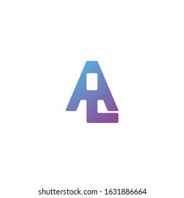 Initial letter AL logo design vector