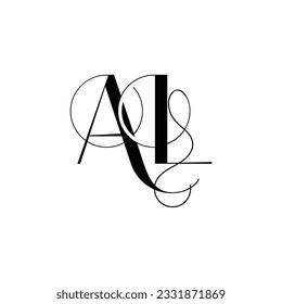Initial letter AL logo design creative modern symbol icon monogram