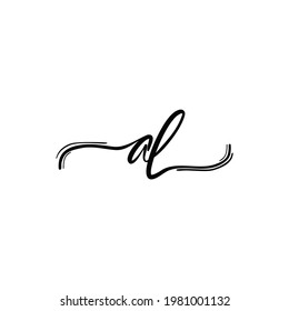 initial letter AL logo or icon monogram. EPS 10