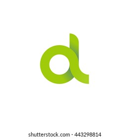 initial letter al modern linked circle round lowercase logo green