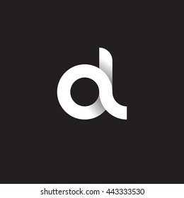 initial letter al modern linked circle round lowercase logo white black