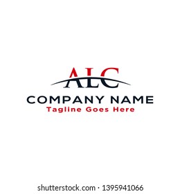 Initial letter ALC, overlapping movement swoosh horizon logo company design inspiration in red and dark blue color vector