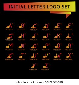 Initial letter or alphabet with cloud logo vector