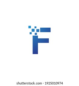 Initial letter alphabet pixel style logo vector design