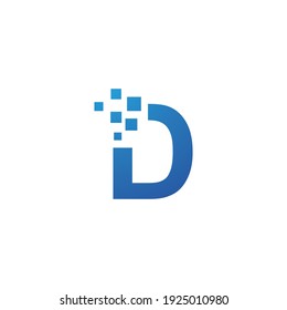 Initial letter alphabet pixel style logo vector design