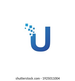 Diseño vectorial de estilo de píxel de letra inicial