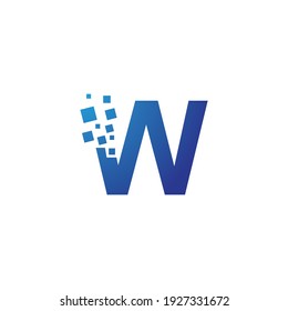 Initial letter alphabet pixel style logo vector design