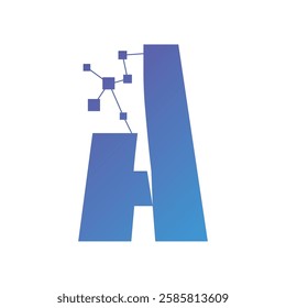 Initial letter alphabet pixel style logo vector design