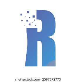 Initial letter alphabet pixel style logo vector design