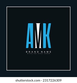 Initial Letter AMK Logo - Simple Business Logo for Alphabet A, M and K