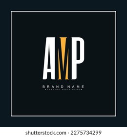 Initial Letter AMP Logo - Minimal Business Logo for Alphabet A, M and P