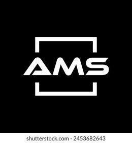 Initial letter AMS logo design. AMS logo design inside square.