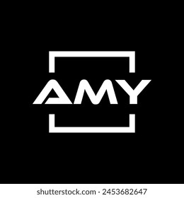 Initial letter AMY logo design. AMY logo design inside square.