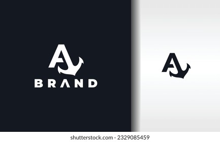 initial letter A anchor logo