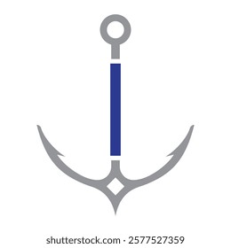 Initial Letter I Anchor Logo Design Concept For Boat, Ship, Yacht, Nautical Transport Symbol