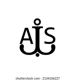 Initial letter AS anchor simple logo.