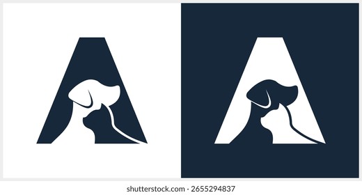 Initial Letter A ANIMAL Pets Logo Design