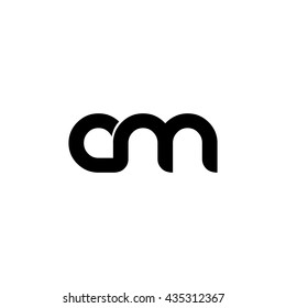 Initial Letter AM ANN Linked Circle Lowercase Logo Black