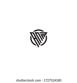 Letra inicial triángulo ANR monograma moderno genial logo