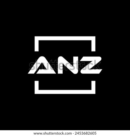 Initial letter ANZ logo design. ANZ logo design inside square.