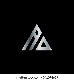 Initial Letter AO AD Linked Triangle Design Logo