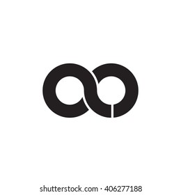 initial letter ao linked circle lowercase monogram logo black