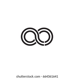 Initial letter ao, linked outline rounded lowercase, monogram black