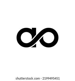 Initial letter ao linked round lowercase logo - editable in vector format