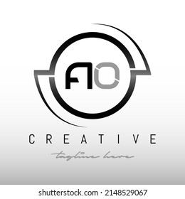 Initial Letter AO Logo With Creative Modern Business Typography Vector Template. AO Circular Letter Logo with Circle Design.