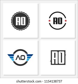 Initial Letter AO Logo Template Design