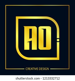 Initial Letter AO Logo Template Design