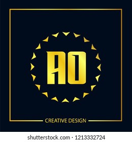 Initial Letter AO Logo Template Design