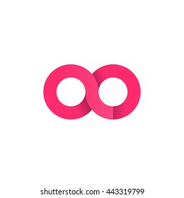 initial letter ao modern linked circle round lowercase logo pink