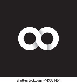 initial letter ao modern linked circle round lowercase logo white black