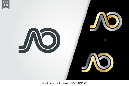 Initial Letter AO NO Linked Design Logo Company