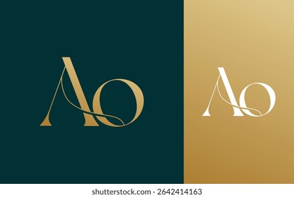 Carta inicial AO OA logotipo design vetor ilustração para casal, casamento e negócios