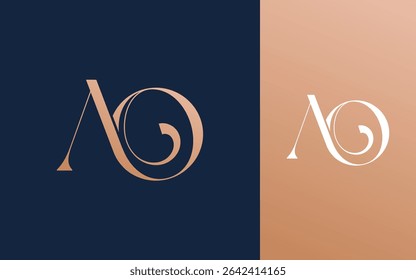 Carta inicial AO OA logotipo design vetor ilustração para casal, casamento e negócios