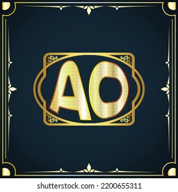 Initial letter AO royal luxury logo template