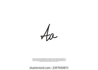 Initial Letter Ao signature style Logo monogram typography for business name. Vector logo inspiration
