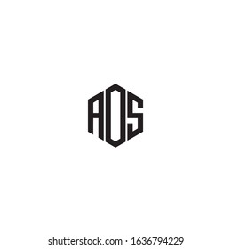 Initial letter AOS Hexagon monogram cool modern logo