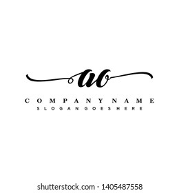 Initial letter AP beautiful handwriting logo vector template