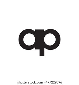 Initial letter AP black white logo