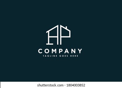 Initial letter AP House Real estate logo. Vector business branding property company logo design illustration